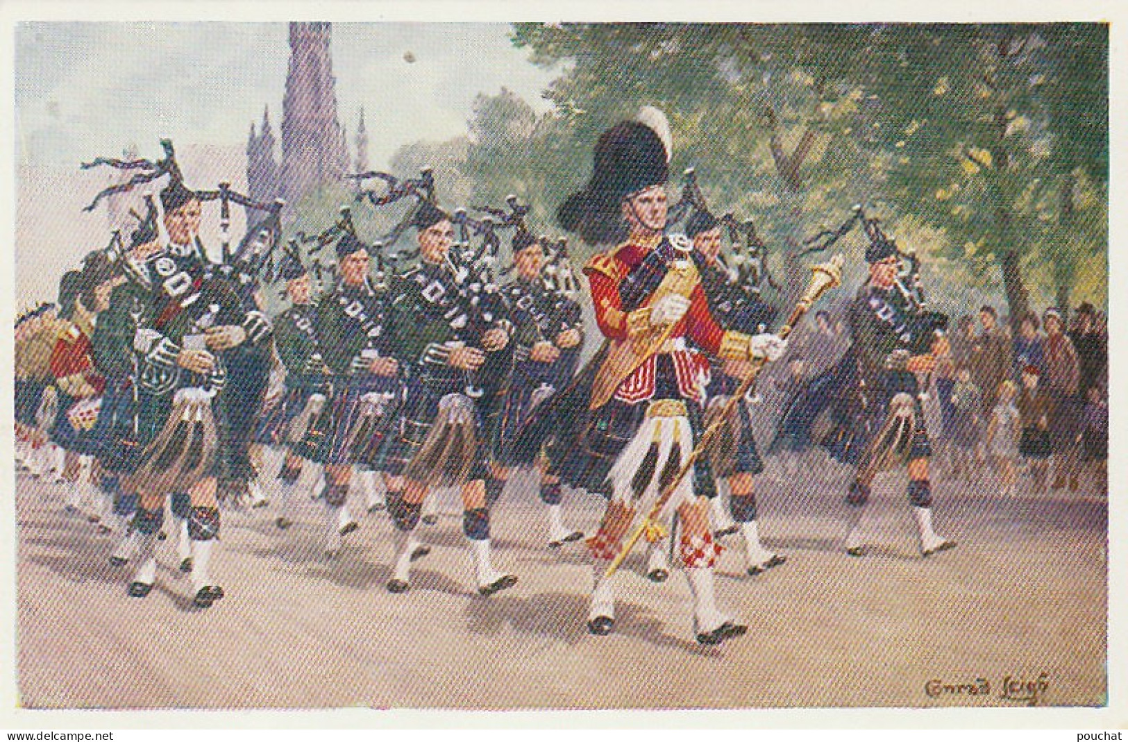 UR 14- PIPES AND DRUMS OF THE SEAFORTH HIGHLANDERS - ILLUSTRATEUR CONRAD LEIGH  - Régiments