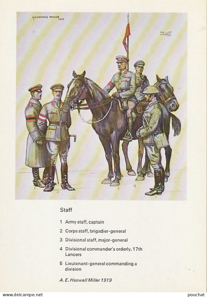 UR 14- BRITISH UNIFORMS ( 1914/1918 ) - STAFF - ILLUSTRATEUR A.E. HASWELL MILLER ( 1919 ) - UNIFORMES GRADES - Uniformi