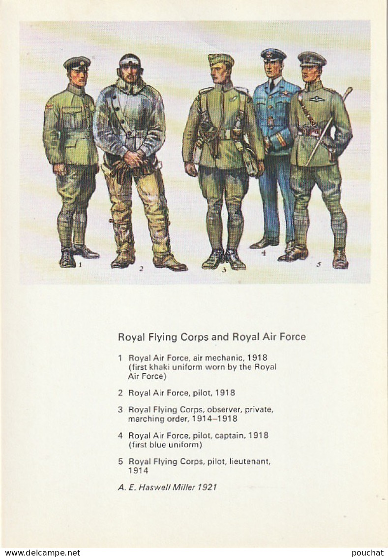 UR 14- BRITISH UNIFORMS (1914/1918) - ROYAL FLYING CORPS AND ROYAL AIR FORCE - ILLUSTRATEUR A.E. HASWELL MILLER ( 1919 ) - Uniformen