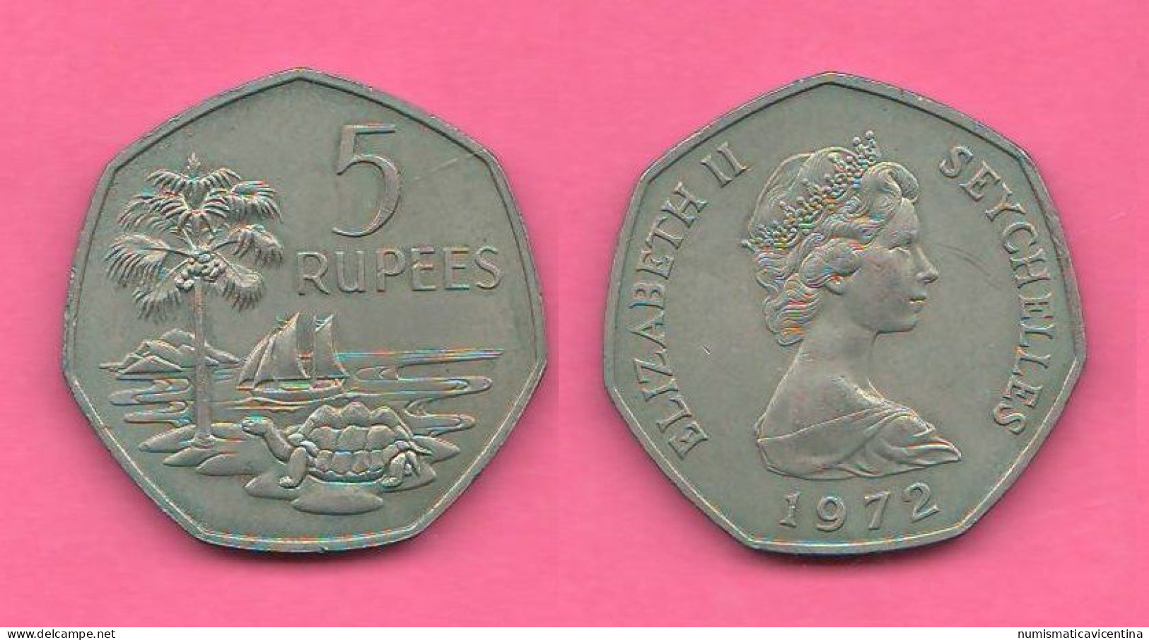 Seychelles 5 Rupees 1972 Nickel Rare Coin - Seychellen