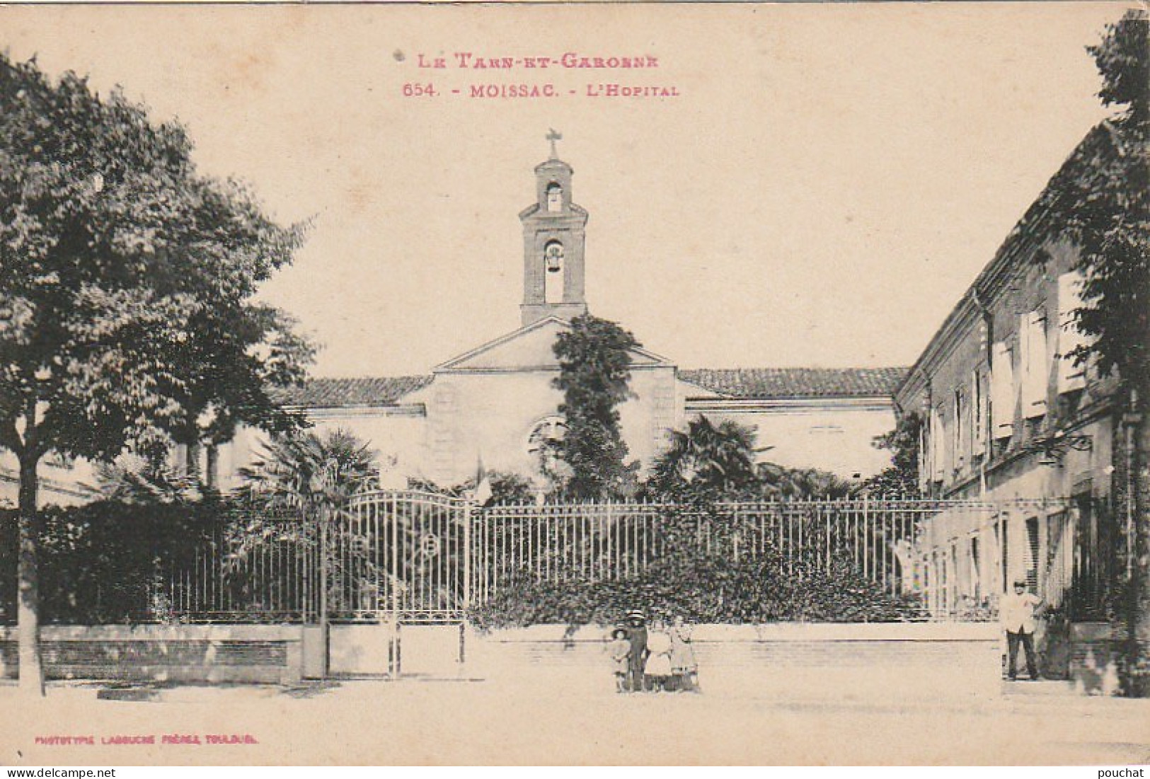 UR 18-(82) MOISSAC - L' HOPITAL - ENFANTS DEVANT LES GRILLES - 2 SCANS - Moissac