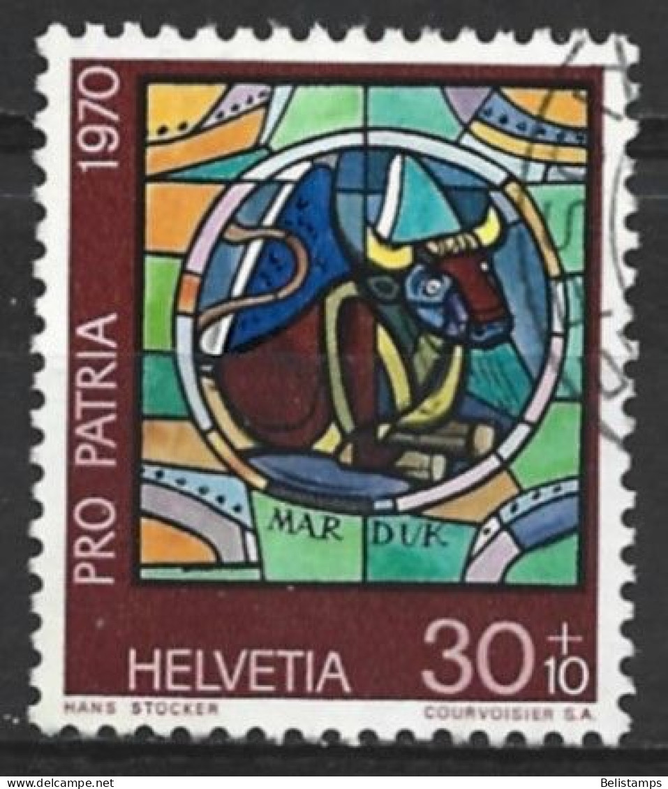 Switzerland 1970. Scott #B392 (U) Stained Glass Window, By Hans Stocker - Gebruikt