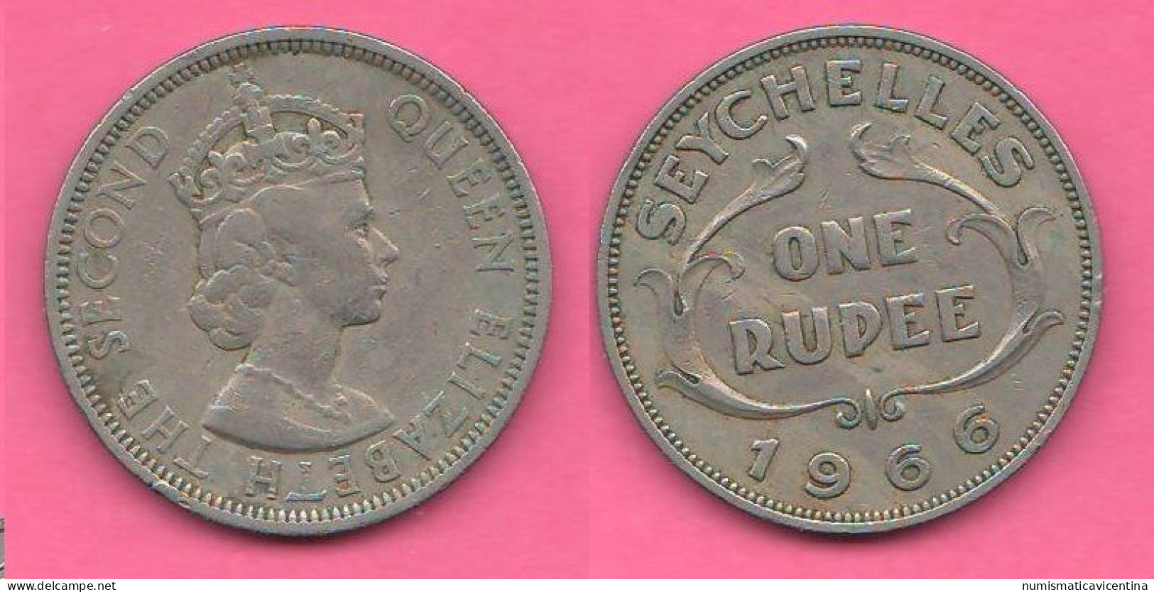 Seychelles 1 Rupee 1966 Seicelles 1 Rupia Nickel Coin - Seychelles