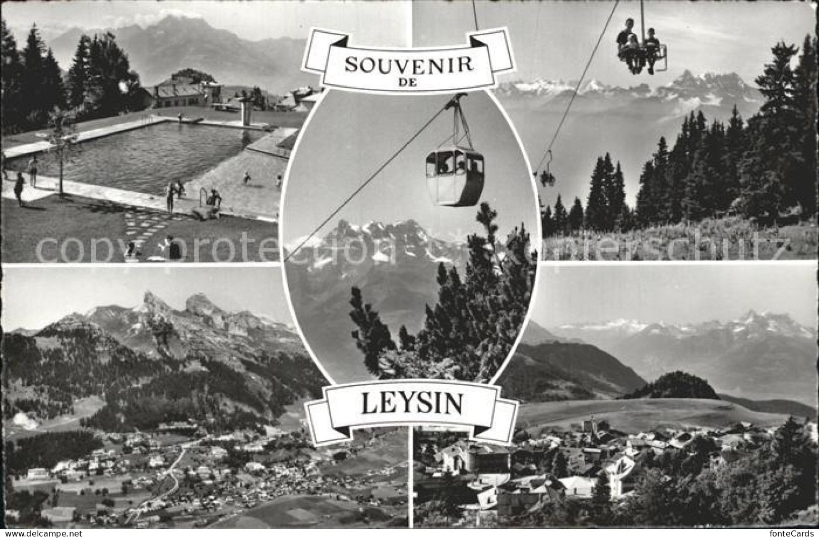 12319508 Leysin Schwimmbad Bergbahn Alpenpanorama Leysin - Sonstige & Ohne Zuordnung