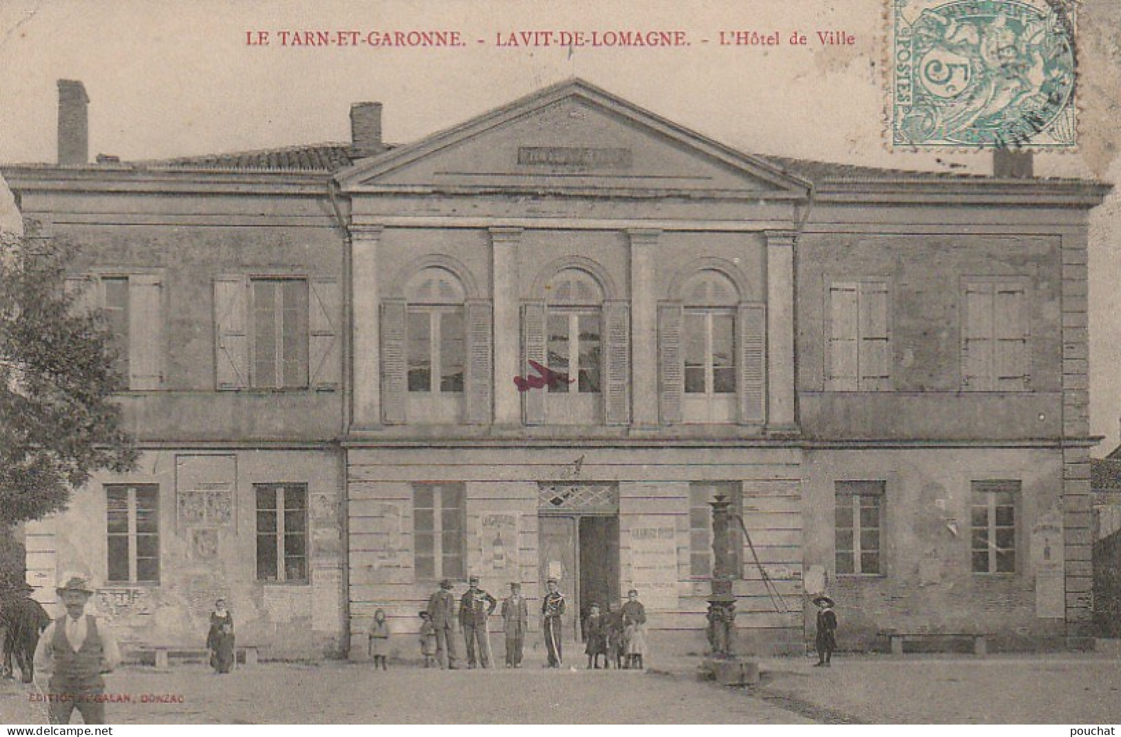 UR 19-(82) LAVIT DE LOMAGNE - L' HOTEL DE VILLE - ANIMATION - 2 SCANS - Lavit