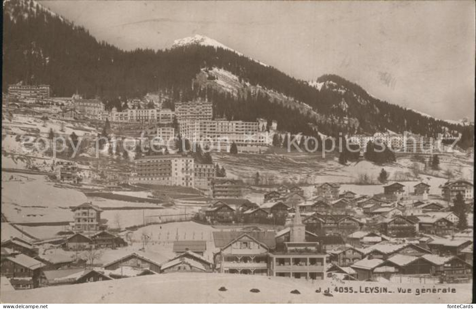 12319503 Leysin Vue Generale En Hiver Leysin - Sonstige & Ohne Zuordnung