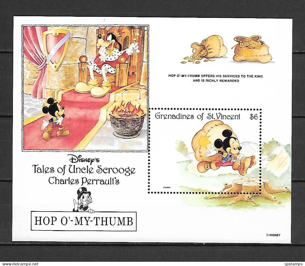 Disney St Vincent Gr 1992 Tales Of Ungle Scrooge - Hop O'my Thumb #2 MS MNH - Disney