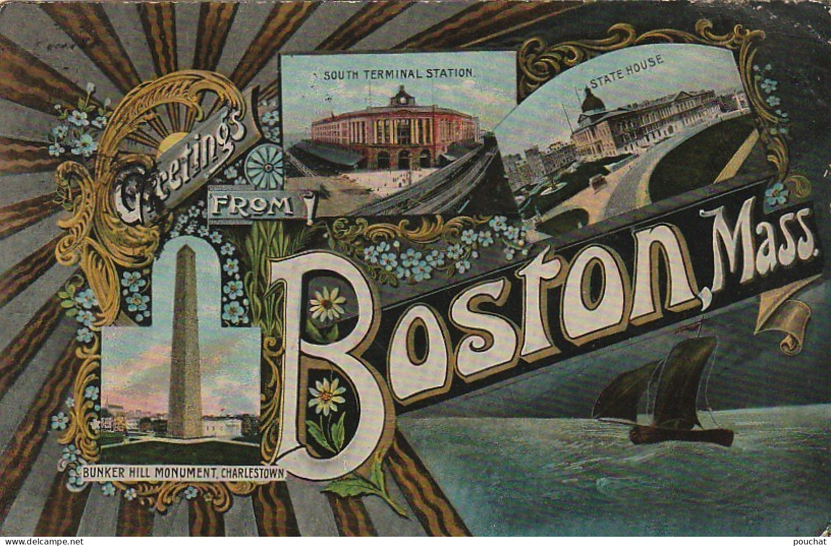 UR 20- MASSACHUSETTS - BOSTON - " GREETINGS FROM BOSTON "- MULTI VIEWS - UNITED STATES OF AMERICA - 2 SCANS - Boston