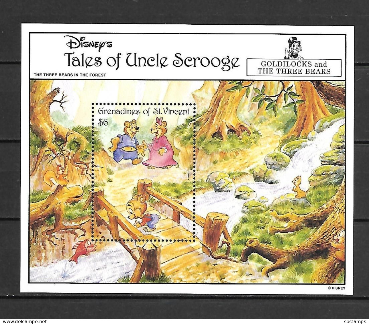 Disney St Vincent Gr 1992 Tales Of Ungle Scrooge - Goldilocks And The And Three Bears MS #1 MNH - Disney