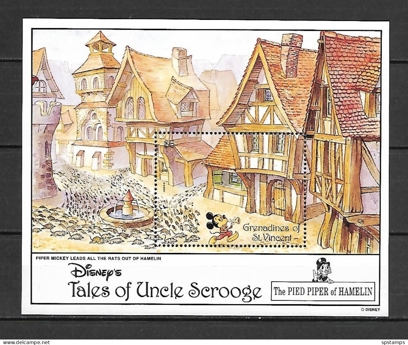 Disney St Vincent Gr 1992 Tales Of Ungle Scrooge - The Pied Piper Of Hamelin MS #2 MNH - Disney