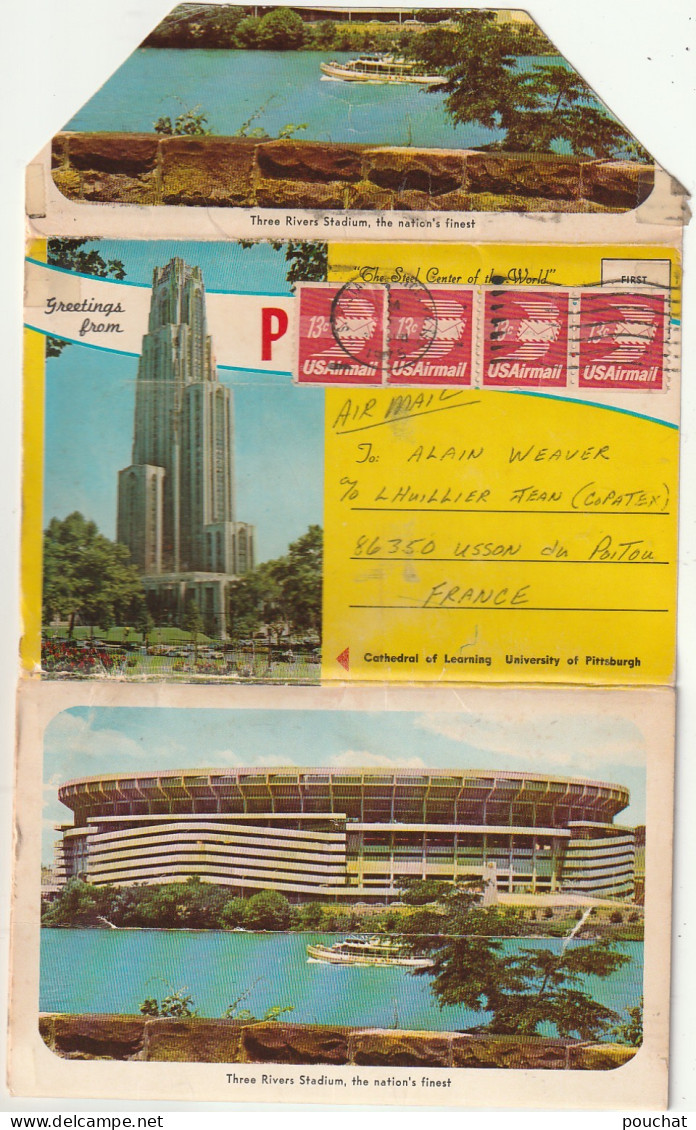 URBA - " GREETINGS FROM PITTSBURGH " USA - MULTI VIEW FLYER ( 14  VIEWS + CORRESPONDENCE )-  DEPLIANT 14 VUES -  - Toeristische Brochures