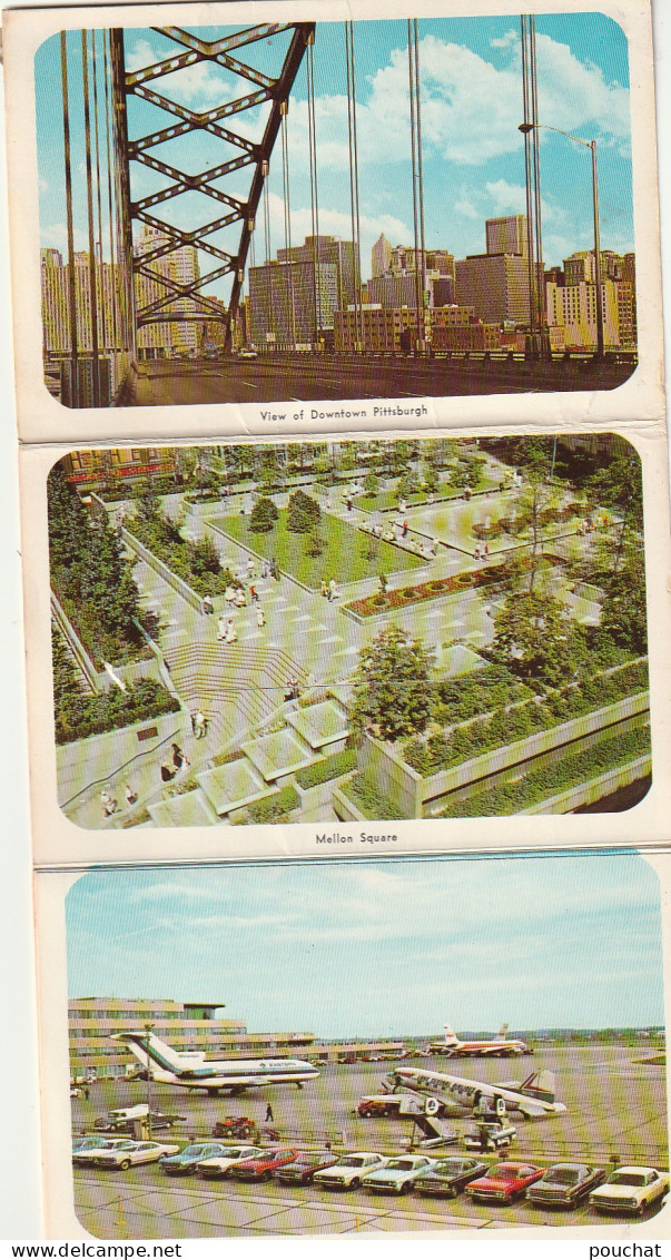 URBA - " GREETINGS FROM PITTSBURGH " USA - MULTI VIEW FLYER ( 14  VIEWS + CORRESPONDENCE )-  DEPLIANT 14 VUES -  - Toeristische Brochures