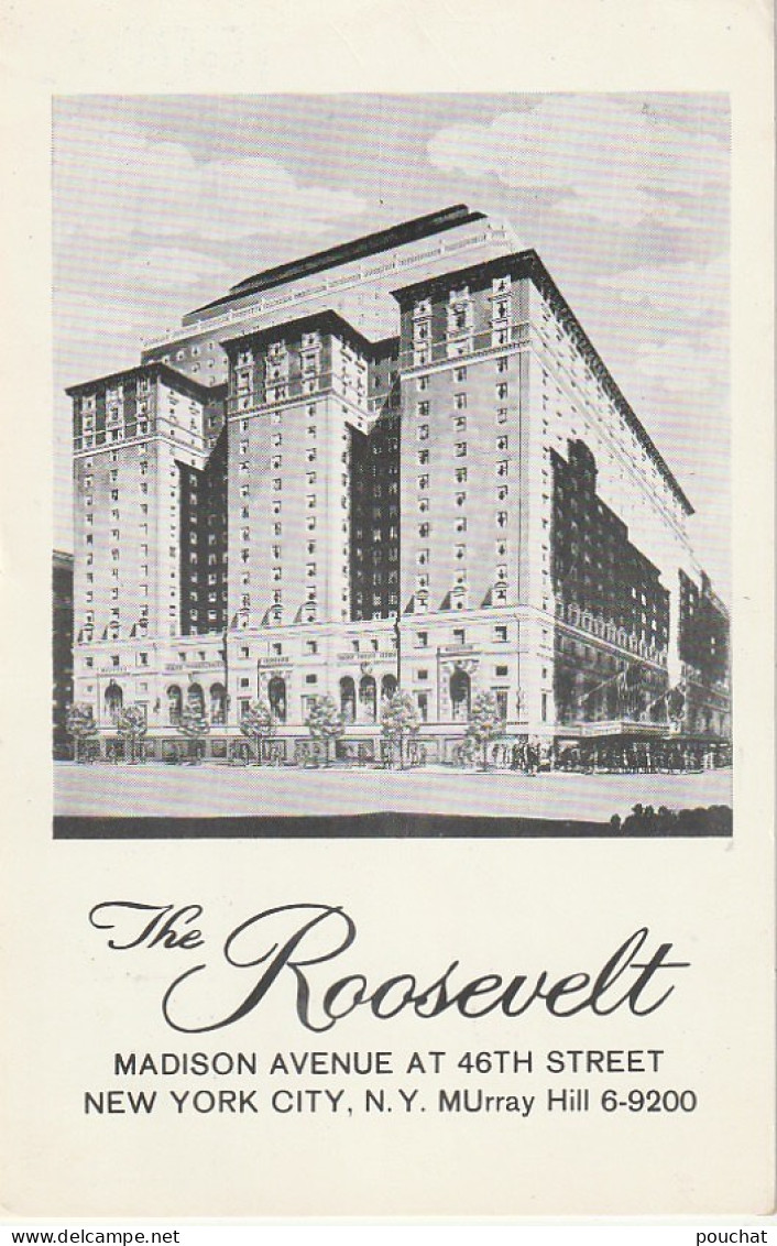 UR -(21) " THE ROOSEVELT "- HOTEL , MADISON AVENUE - NEW YORK - ETATS UNIS D' AMERIQUE - 2 SCANS - Wirtschaften, Hotels & Restaurants