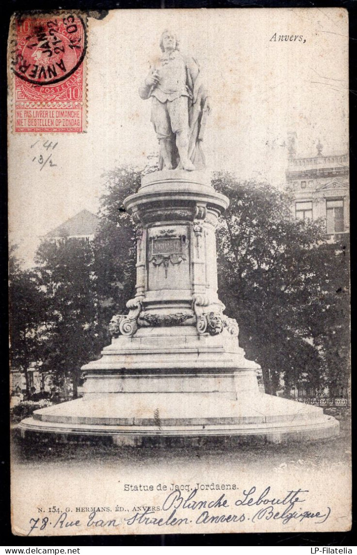 Belgique - 1903 - Anvers - Statue De Jacq Jordaena - Sonstige & Ohne Zuordnung