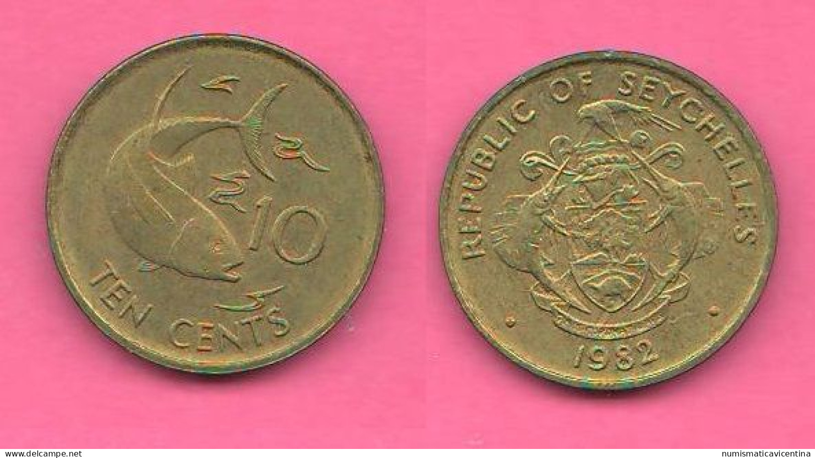 Seychelles 10 Cents 1982 Seicelles Brass  Coin - Seychellen