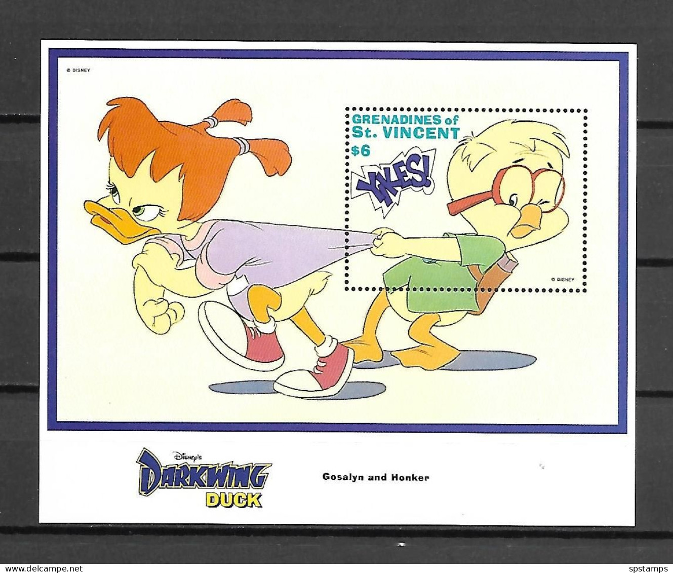 Disney St Vincent Gr 1992 Darkwing Duck MS #1 MNH - Disney