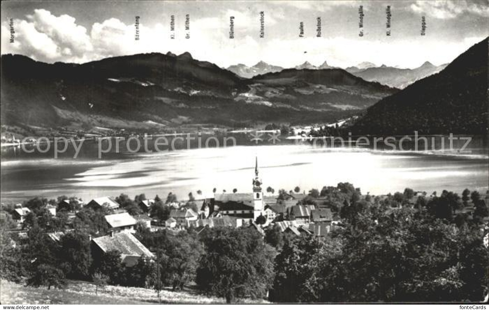 12319331 Oberaegeri Panorama Mit Bergwelt Oberaegeri - Sonstige & Ohne Zuordnung