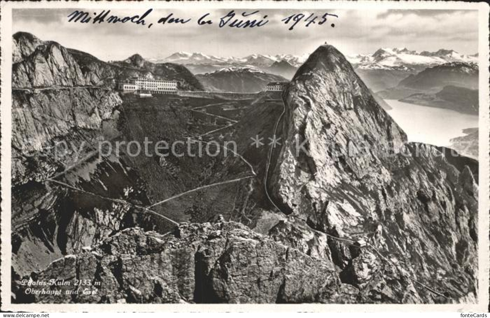 12319323 Pilatus Kulm Berghotel Oberhaupt Esel Vierwaldstaettersee Alpenpanorama - Sonstige & Ohne Zuordnung