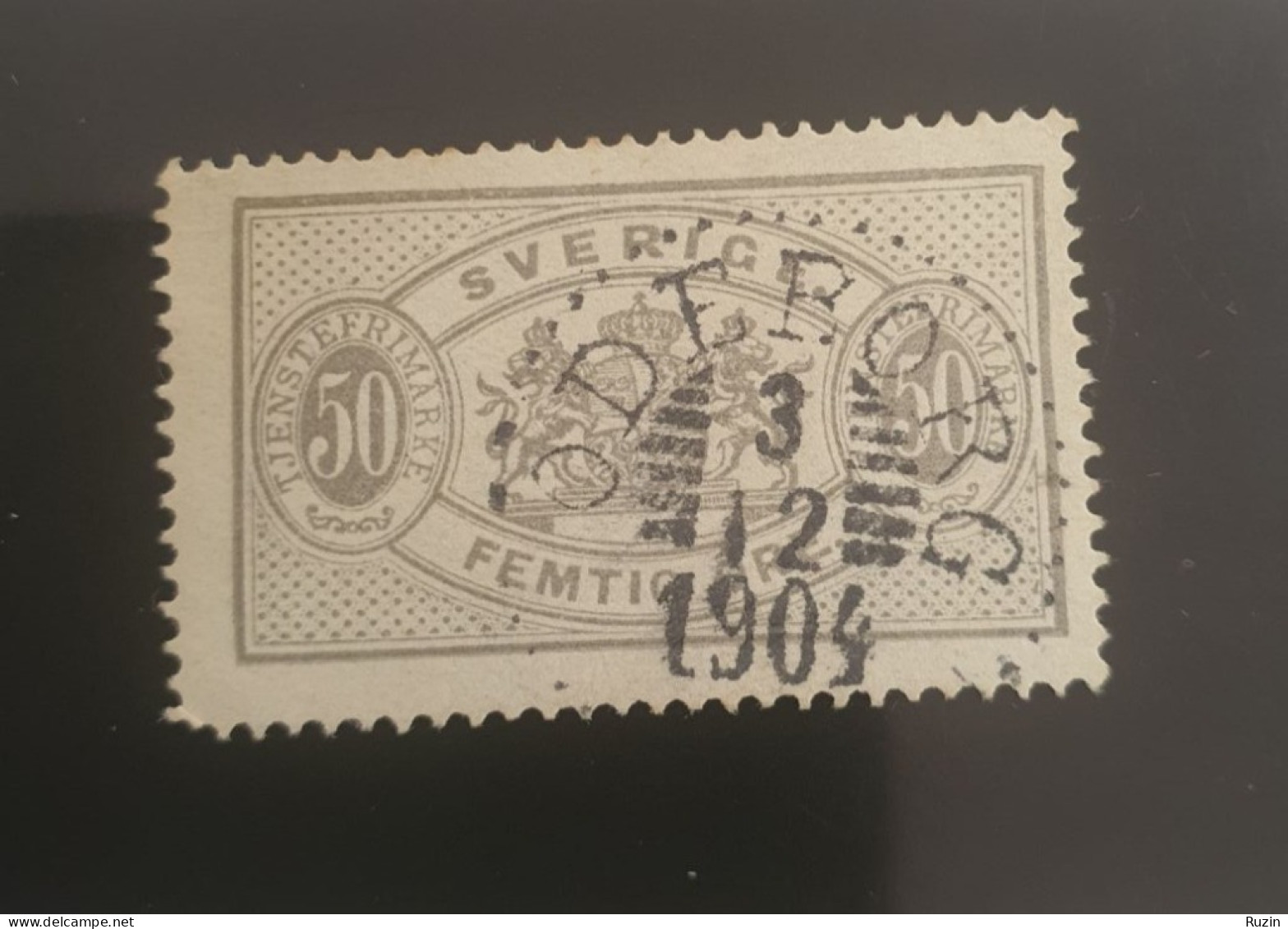 Sweden Stamp 1904 - Coat Of Arms 50 ÖRE Hinged - Gebraucht