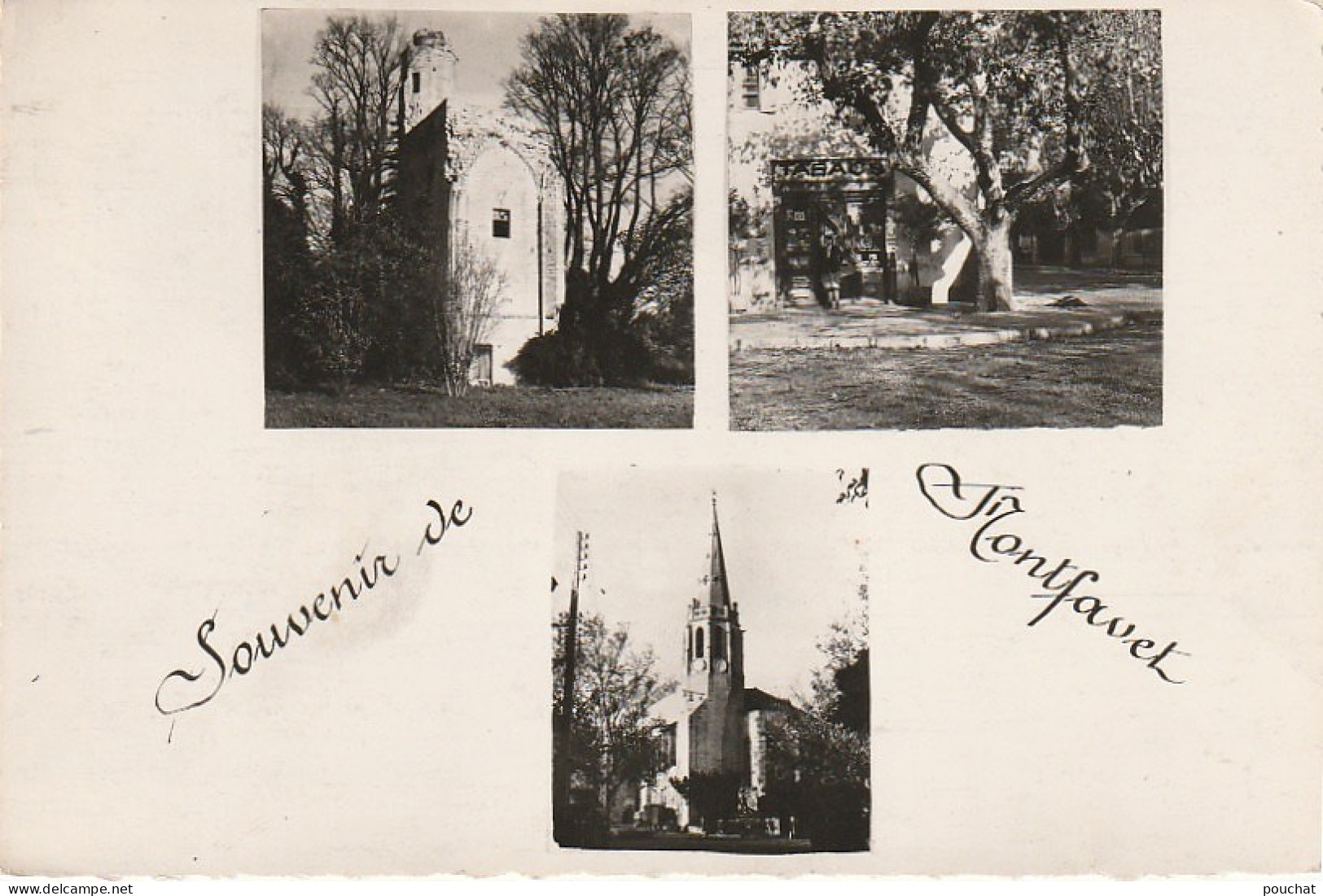 VE 3-(84) SOUVENIR DE MONTFAVET - CARTE MULTIVUES : TOUR DU CHATEAU D' ESPAGNE , EGLISE , TABACS LIBRAIRIE HAINAUD - Other & Unclassified