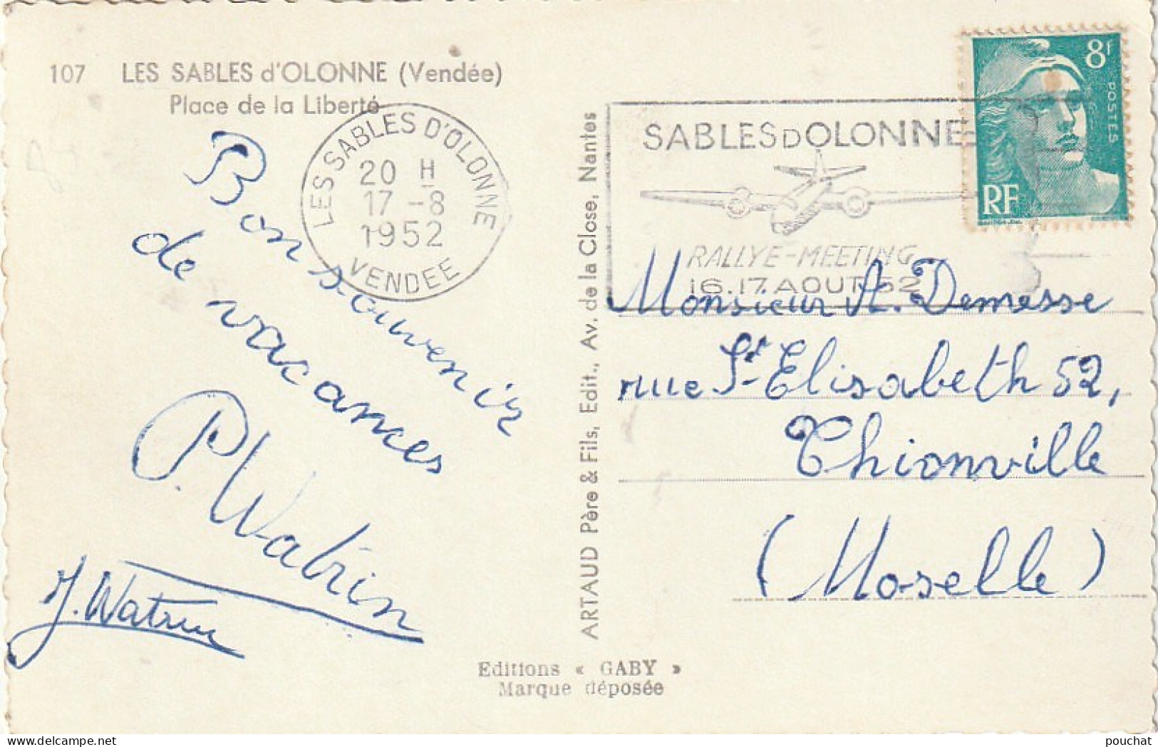 VE 4-(85) LES SABLES D' OLONNE - PLACE DE LA LIBERTE - 2 SCANS - Sables D'Olonne