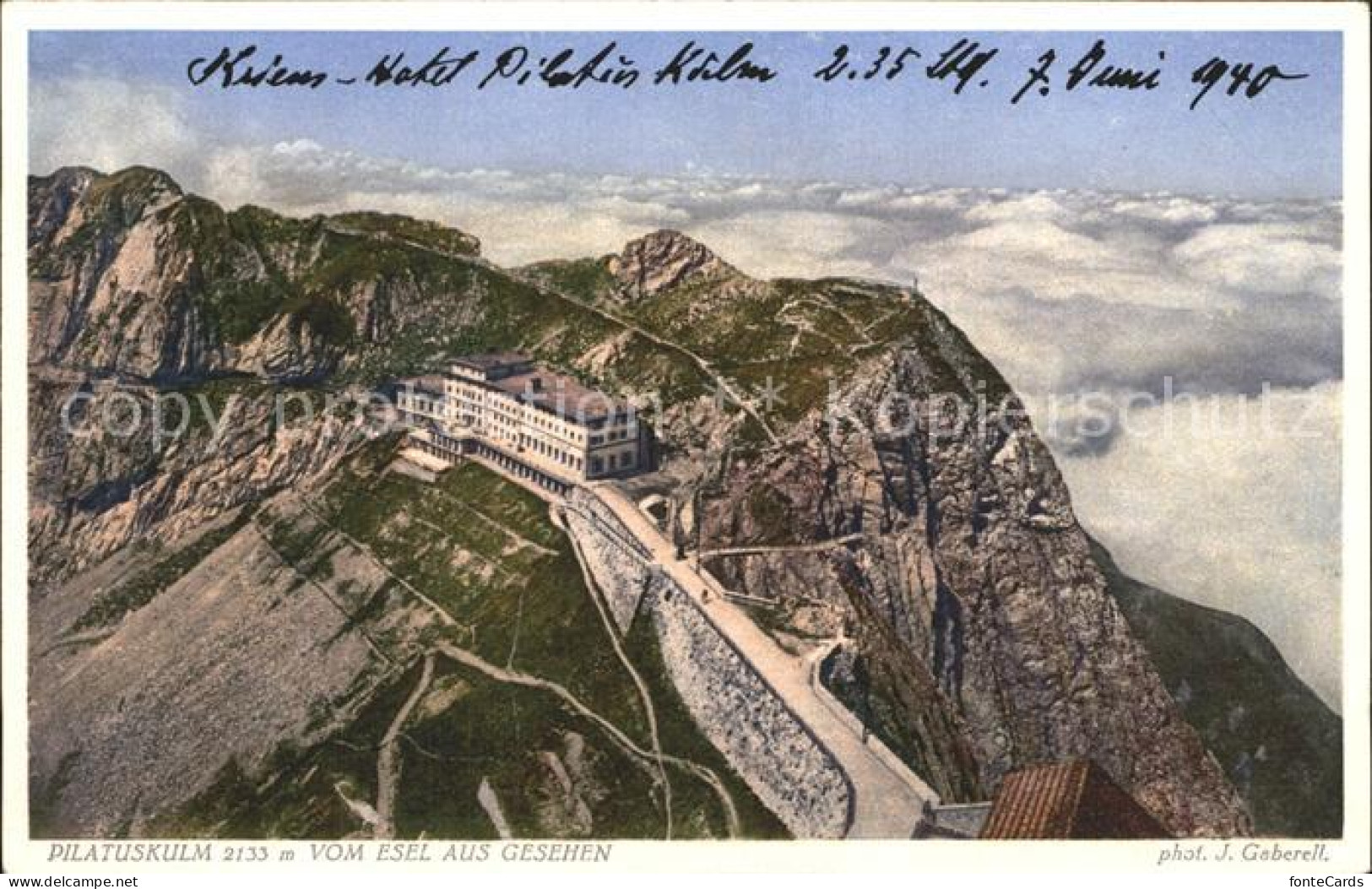 12319283 Pilatus Kulm Berghotel Vom Esel Aus Gesehen Nebelmeer Alpen Pilatus  - Sonstige & Ohne Zuordnung