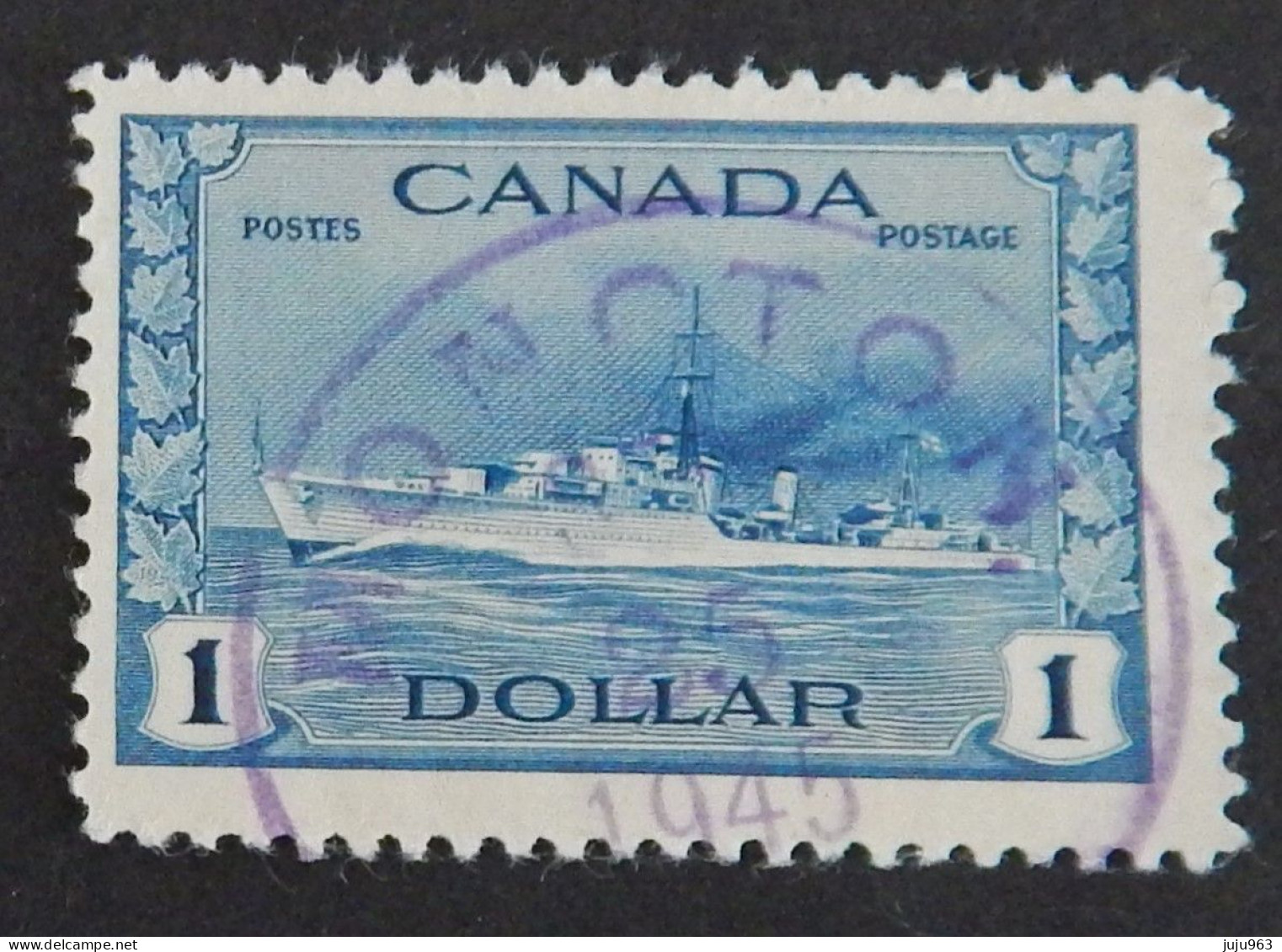 CANADA YT 218 OBLITÉRÉ "DESTROYER IROQUOIS" ANNÉES 1943/1948 - Used Stamps