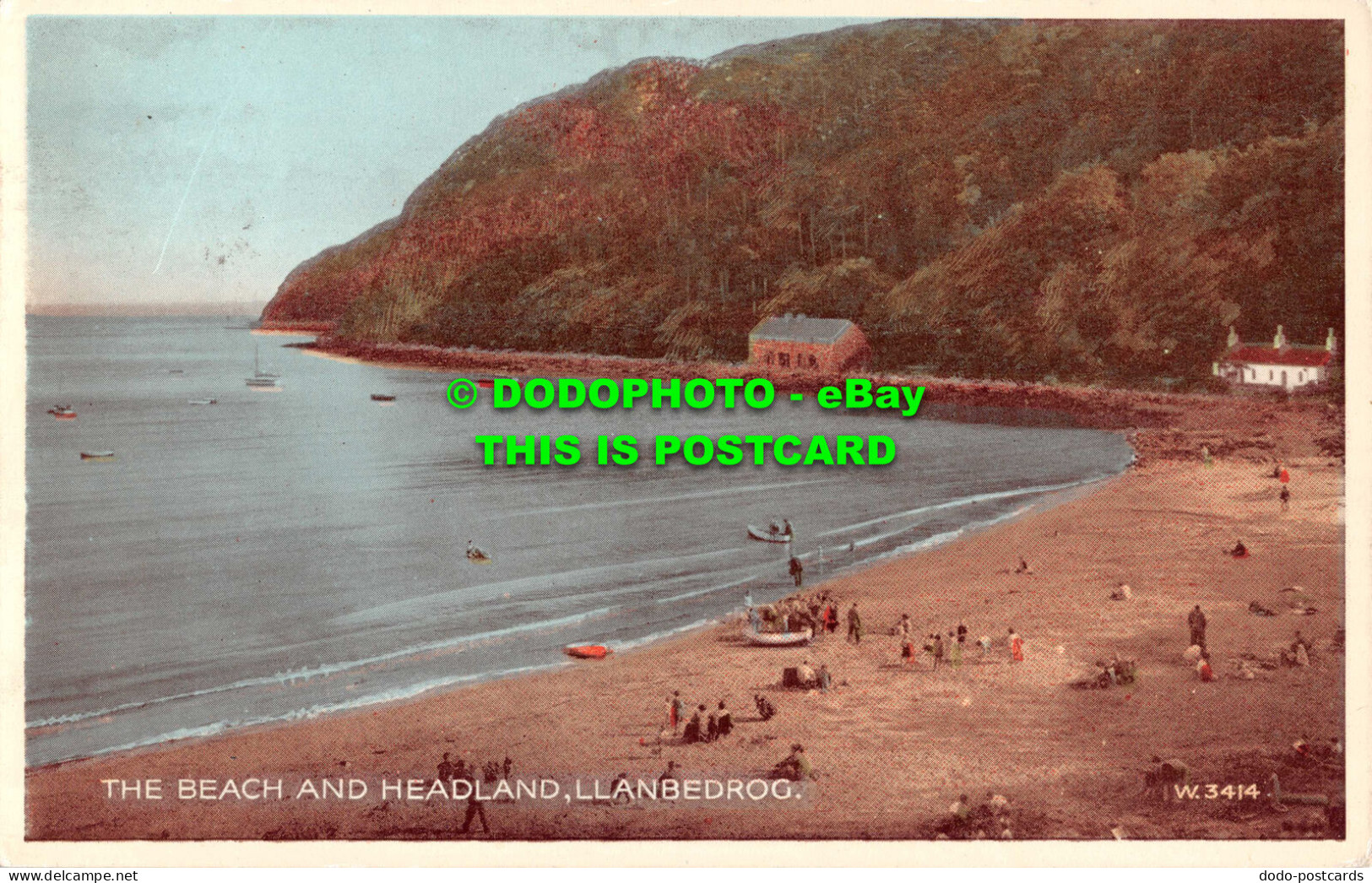 R551282 Llanbedrog. The Beach And Headland. Valentine. Carbo Colour. 1956 - Welt