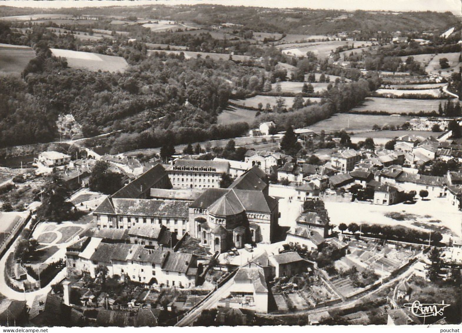 VE 6-(87) SOLIGNAC - L' ABBAYE - L' EGLISE - VUE AERIENNE - 2 SCANS - Autres & Non Classés