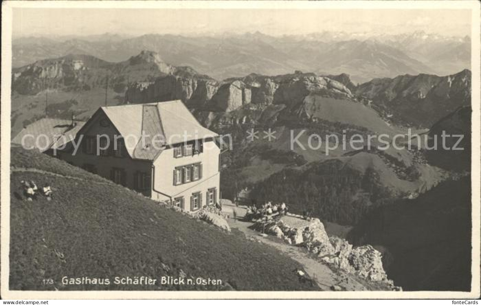 12319248 Weissbad Berggasthaus Schaefler Blick Nach Osten Alpenpanorama Weissbad - Autres & Non Classés