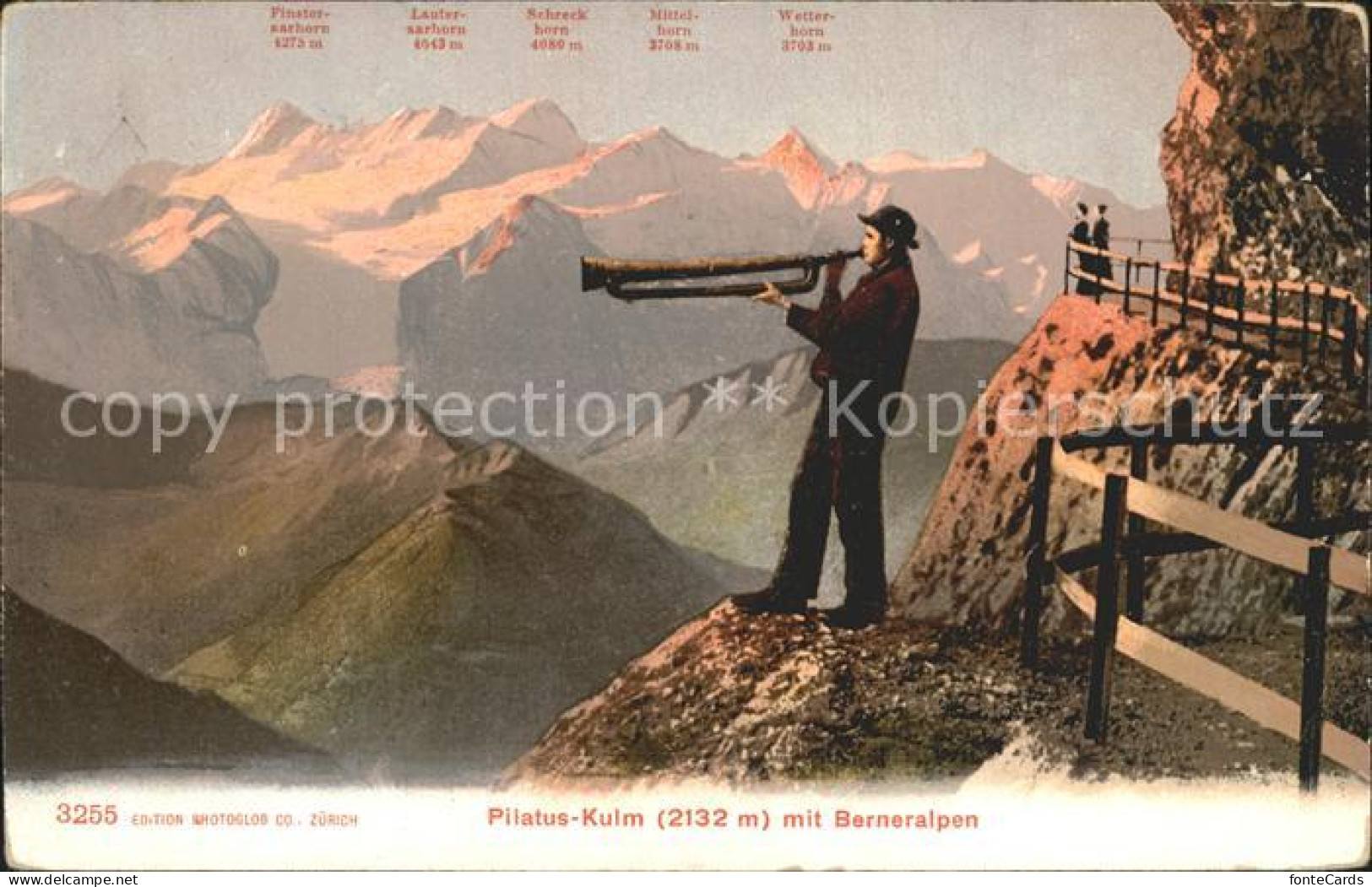 12319244 Pilatus Kulm Mit Berner Alpen Trompeter Alpenpanorama Pilatus  - Sonstige & Ohne Zuordnung