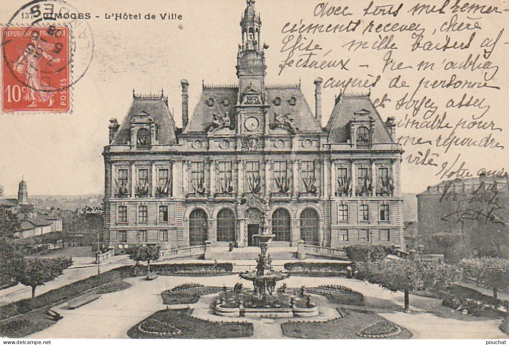 VE 6-(87) LIMOGES - L' HOTEL DE VILLE - 2 SCANS - Limoges