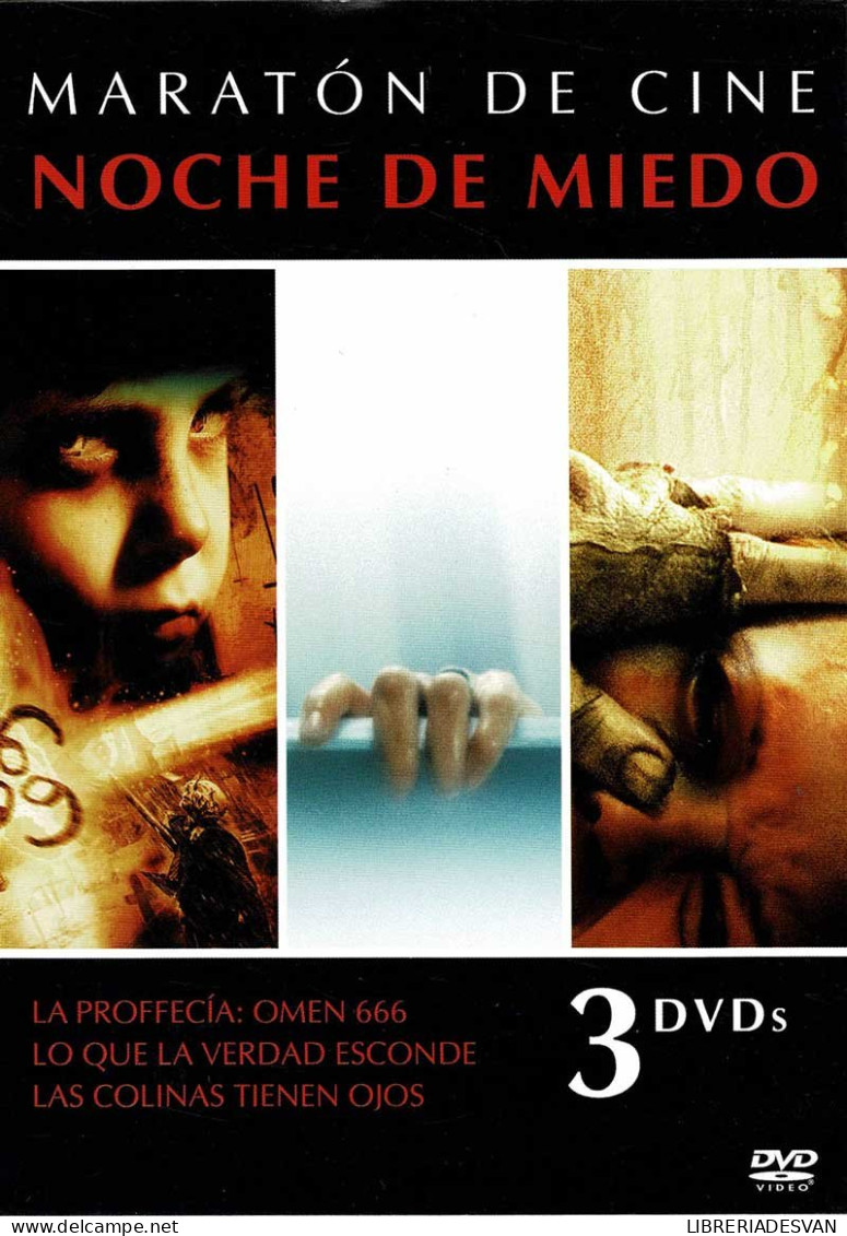 Maratón De Cine. Noche De Miedo. La Profecía: Omen 666. Lo Que La Verdad Esconde. Las Colinas Tienen Ojos. 3 X DVD - Andere & Zonder Classificatie