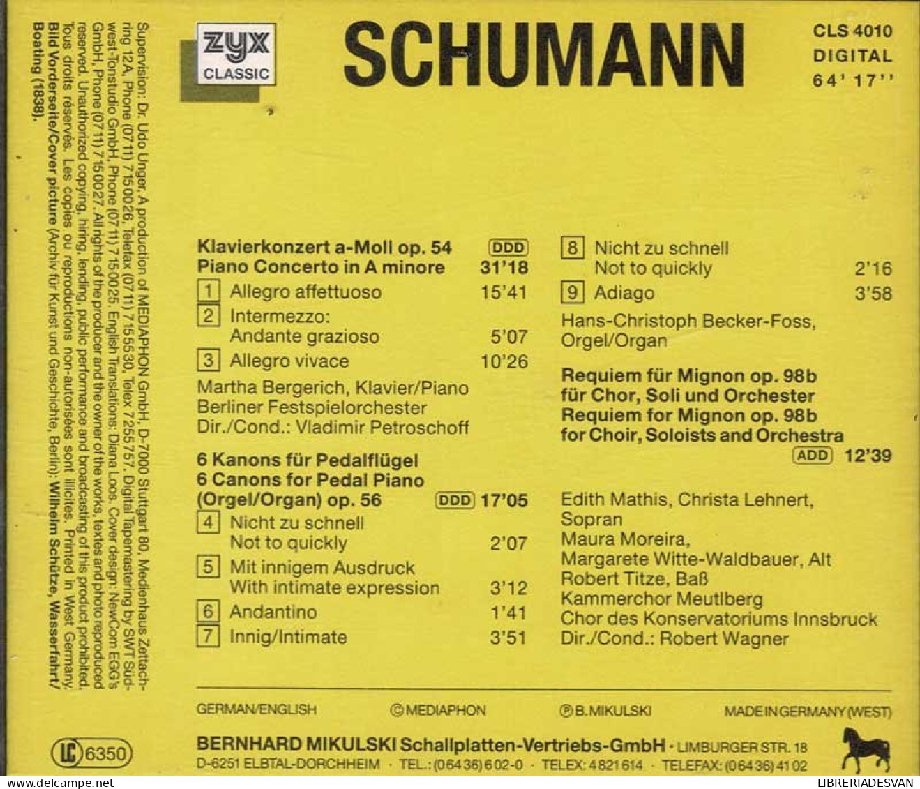 Schumann - Piano Concerto. CD - Klassiekers