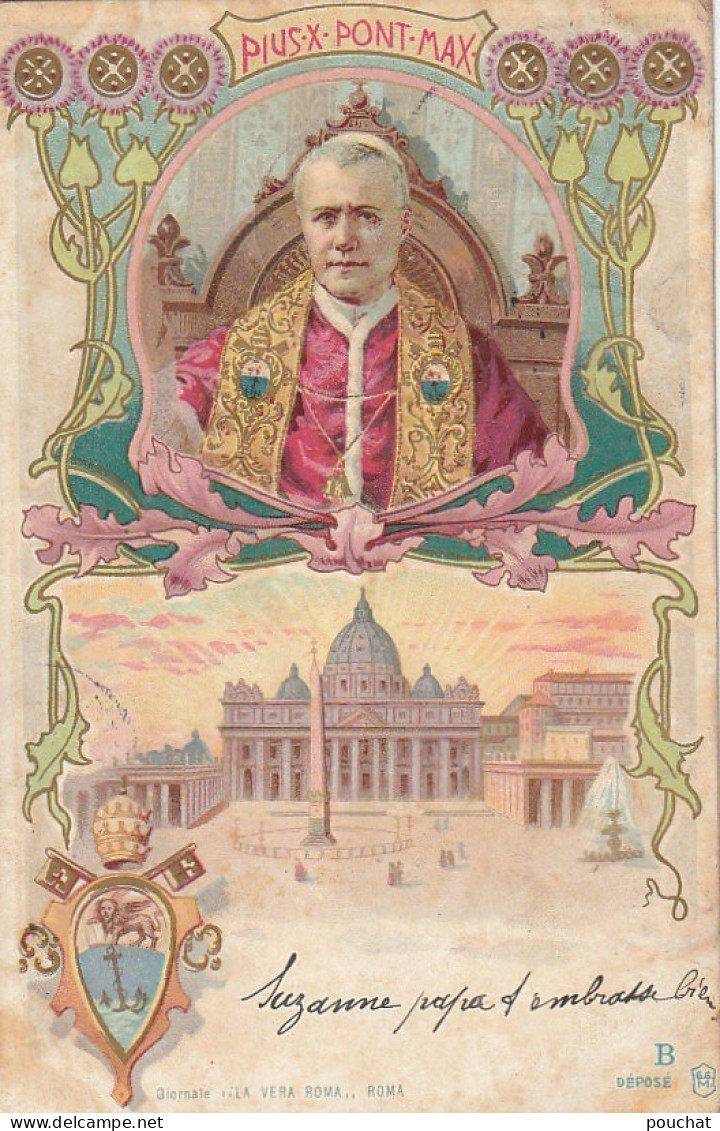 VE 7-( ITALIA ) GIORNALE " LA VERA ROMA " , ROMA - PIUS X  - PIO X - PAPE PIE X - OBLITERATION 1905 - 2 SCANS - Popes
