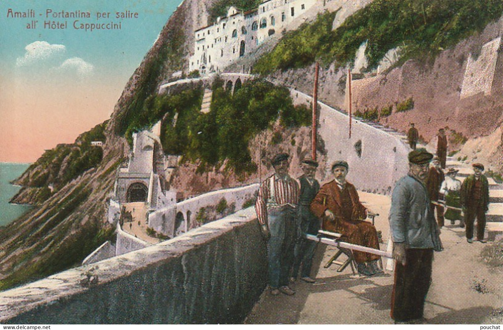 VE 7-( ITALIA ) AMALFI - PORTANTINA  PER SALIRE ALL HOTEL CAPPUCCINI - 2 SCANS - Salerno