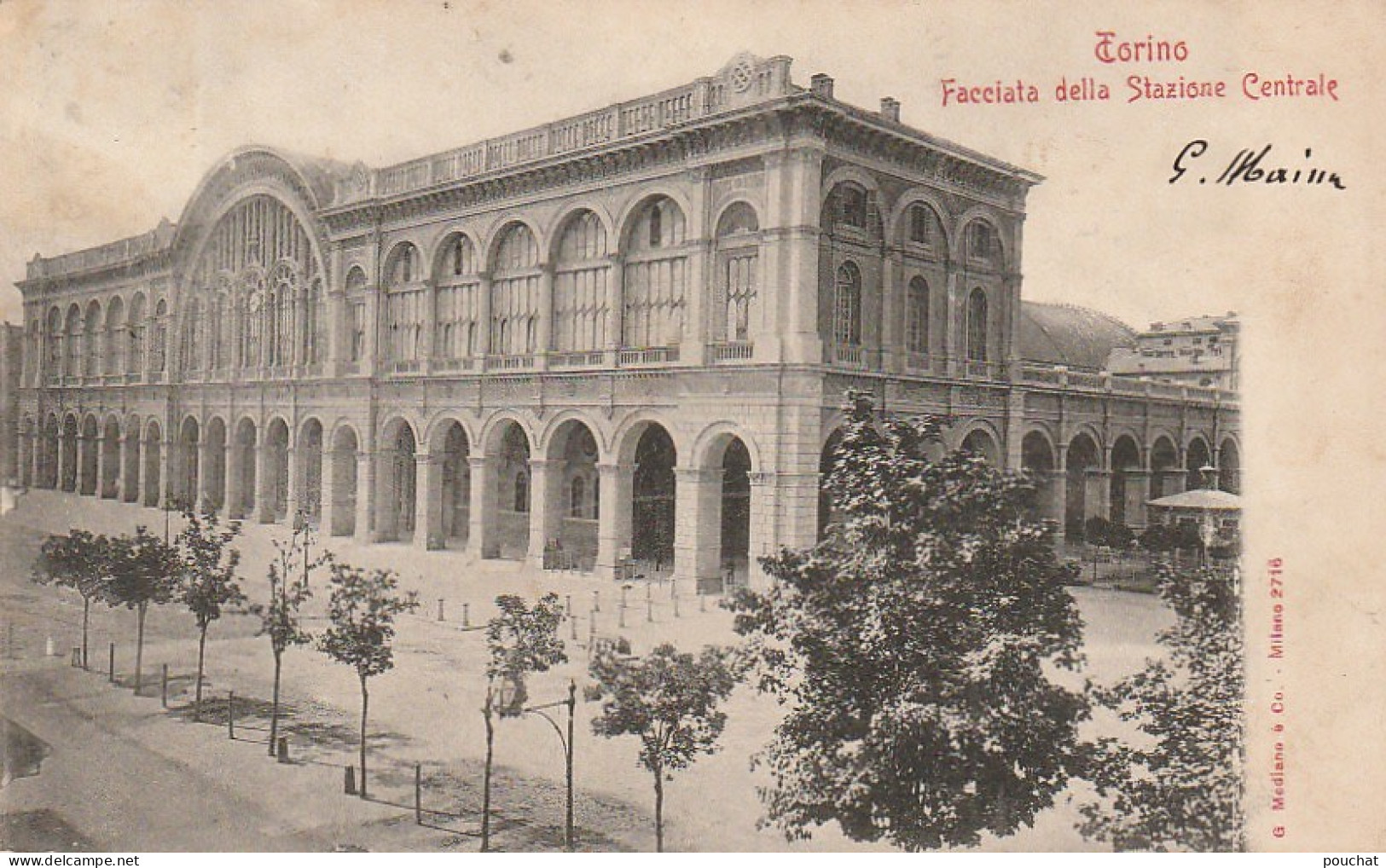 VE 8- ( ITALIA ) TORINO - FACCIATA DELLA STAZIONE CENTRALE - PRECURSEUR - 2 SCANS - Andere & Zonder Classificatie