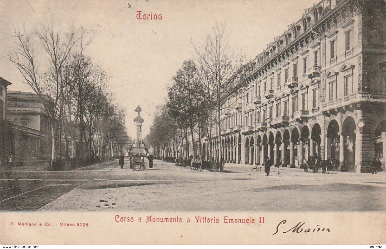 VE 8-( ITALIA ) TORINO - CORSO E MONUMENTO A VITTORIO EMANUELE  II - PRECURSEUR - 2 SCANS - Autres Monuments, édifices