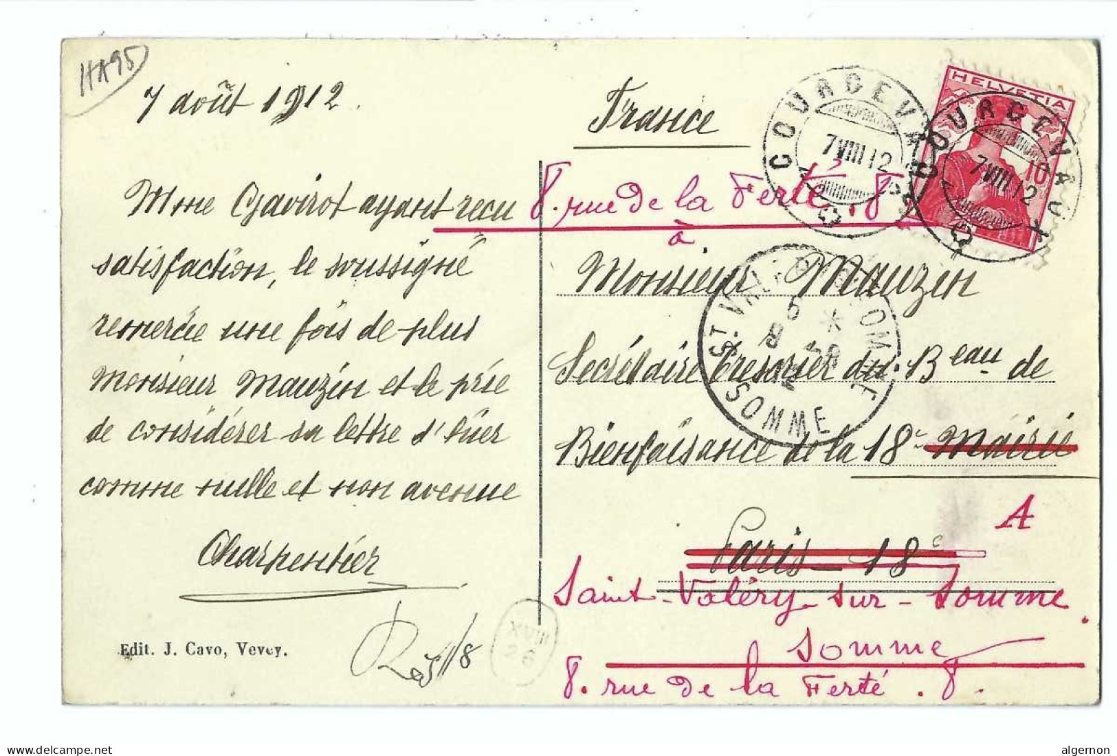 32460 - Château De Courgevaux Près Morat Circulée 1912 - Sonstige & Ohne Zuordnung