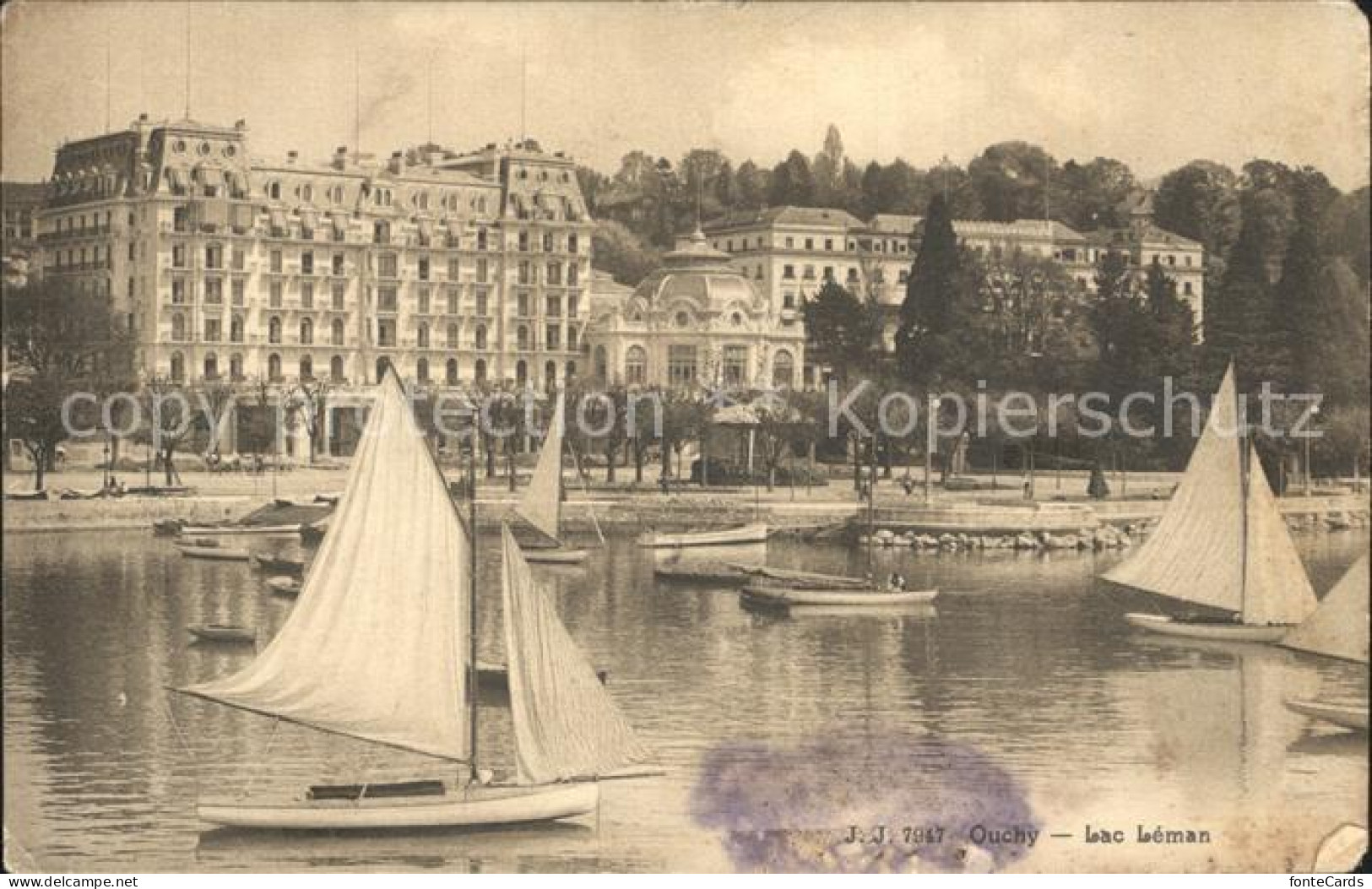 12318244 Ouchy Beau Rivage Palace Lac Leman Bateaux A Voile Ouchy - Sonstige & Ohne Zuordnung