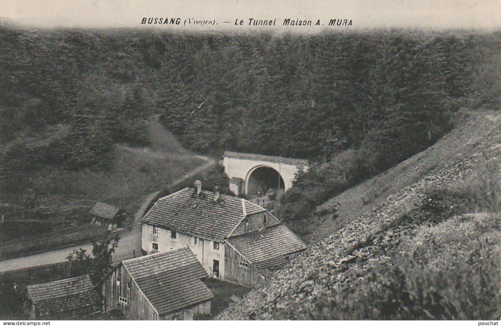 VE 11-(88) BUSSANG - LE TUNNEL - MAISON A . MURA - TAMPON CAFE RESTAURANT MURA (21/08/1909) - 2 SCANS - Bussang