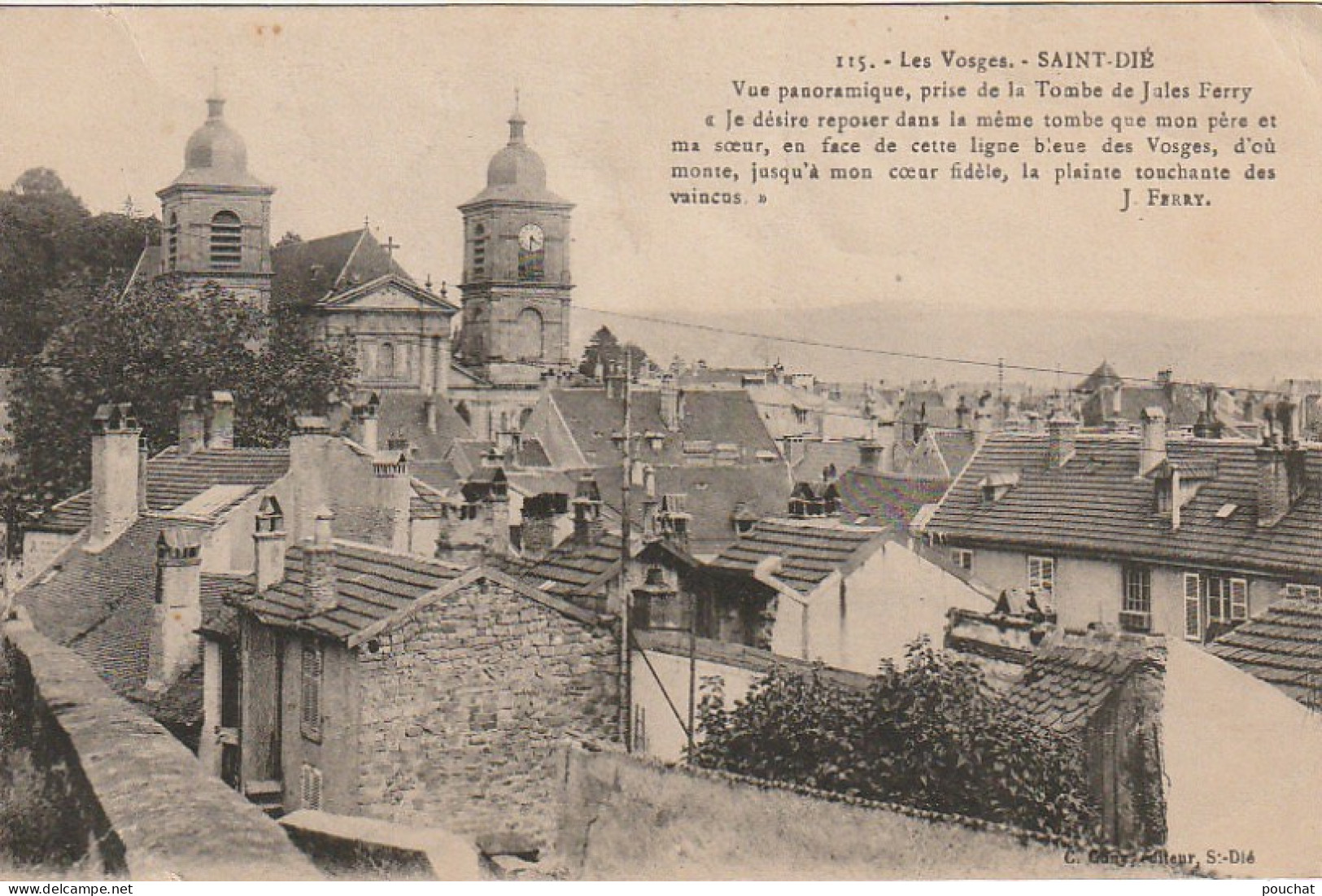 VE 11-(88) SAINT DIE - VUE PANORAMIQUE PRISE DE LA TOMBE DE JULES FERRY - 2 SCANS - Saint Die