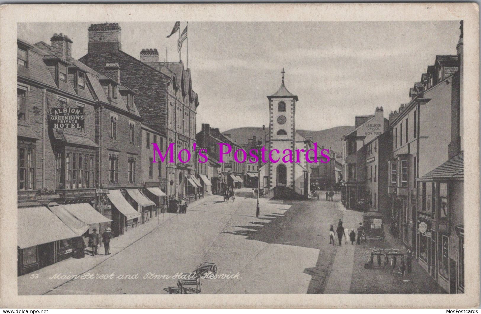 Cumbria Postcard - Keswick Main Street And Town Hall  DZ289 - Andere & Zonder Classificatie