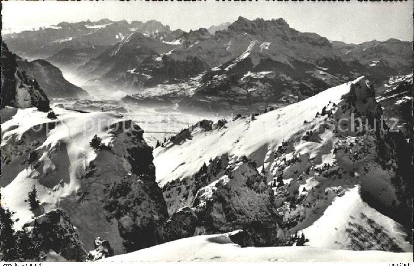 12318180 Leysin Alpenpanorama La Berneuse Plaine Du Rhone Dents Du Midi Mont Bla - Sonstige & Ohne Zuordnung