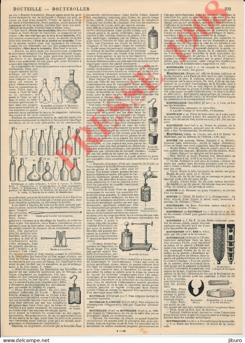 2 Vues 1908 Bouteille Thème Verrerie Fabrication Bouteilles Canne à Souffler Bouteille De Leyde Lane + Bouterolle D'épée - Other & Unclassified