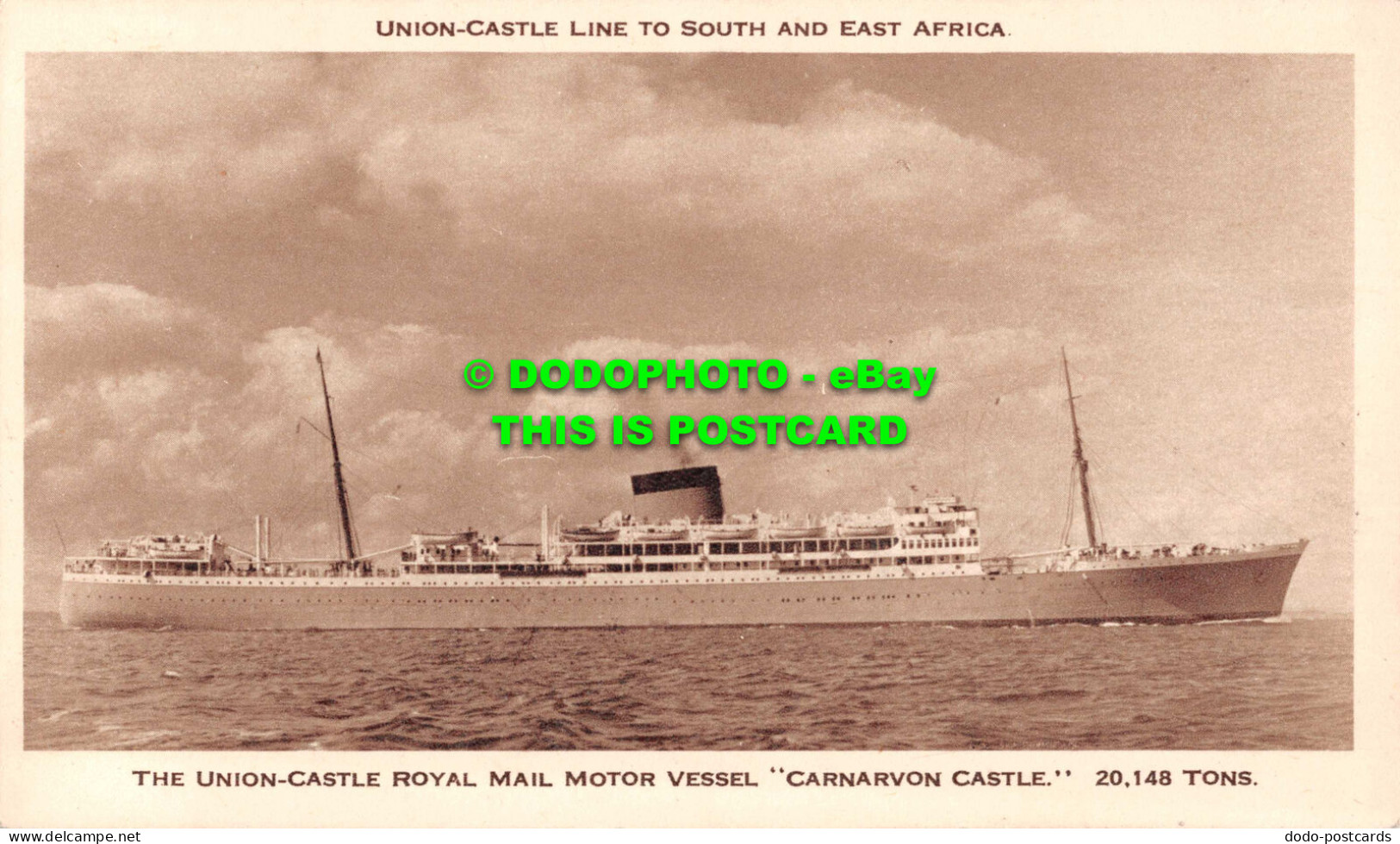 R551407 Union Castle Line To South And East Africa. The Union Castel Royal Mail - Welt