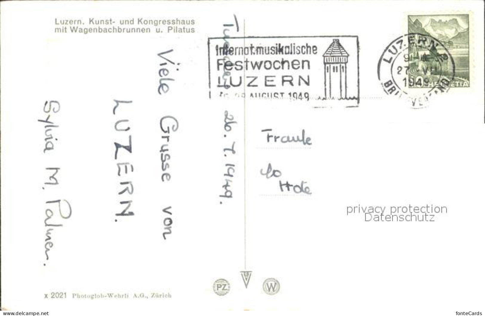 12318151 Luzern LU Kunst Und Kongresshaus Wagenbachbrunnen Springbrunnen Pilatus - Andere & Zonder Classificatie