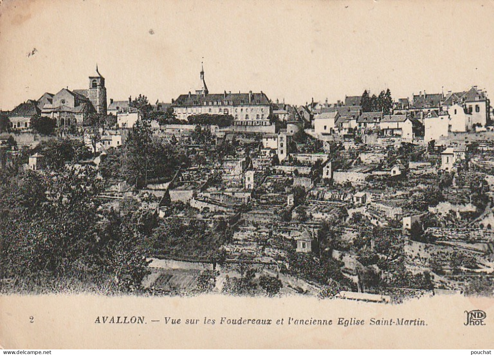 VE 14-(89) AVALLON - VUE SUR LES FOUDEREAUX ET L' ANCIENNE EGLISE SAINT MARTIN - 2 SCANS - Avallon