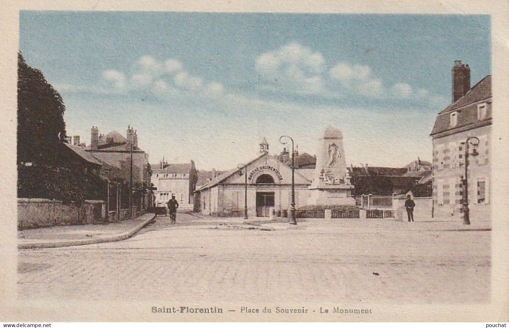 VE 14-(89) SAINT FLORENTIN - PLACE DU SOUVENIR - LE MONUMENT - CARTE COLORISEE - 2 SCANS - Saint Florentin