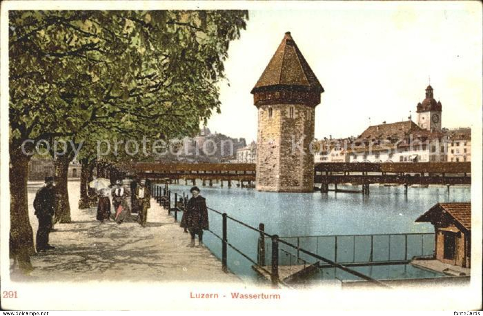 12318134 Luzern LU Uferpromenade Vierwaldstaettersee Wasserturm Kapellbruecke Ho - Andere & Zonder Classificatie